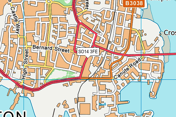 SO14 3FE map - OS VectorMap District (Ordnance Survey)