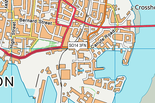 SO14 3FN map - OS VectorMap District (Ordnance Survey)