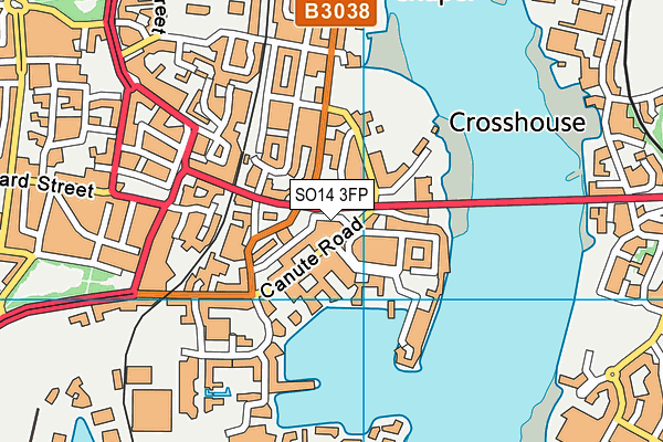 SO14 3FP map - OS VectorMap District (Ordnance Survey)