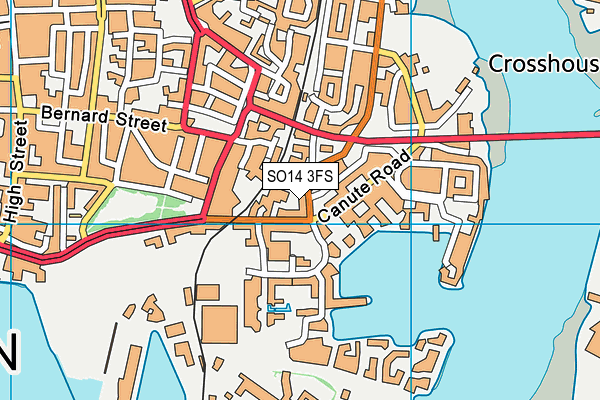 SO14 3FS map - OS VectorMap District (Ordnance Survey)