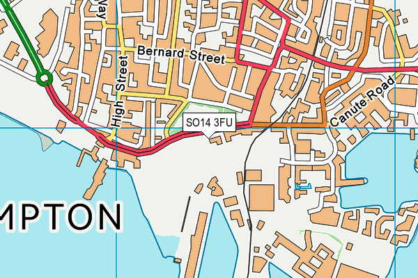 SO14 3FU map - OS VectorMap District (Ordnance Survey)