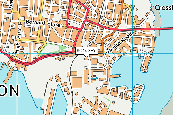 SO14 3FY map - OS VectorMap District (Ordnance Survey)