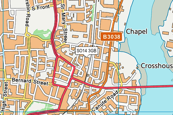 SO14 3GB map - OS VectorMap District (Ordnance Survey)