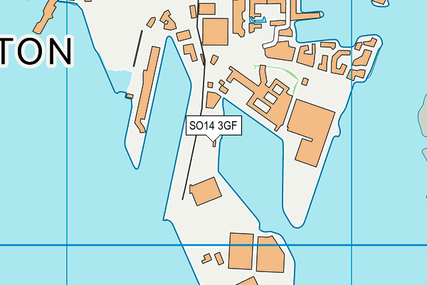 SO14 3GF map - OS VectorMap District (Ordnance Survey)