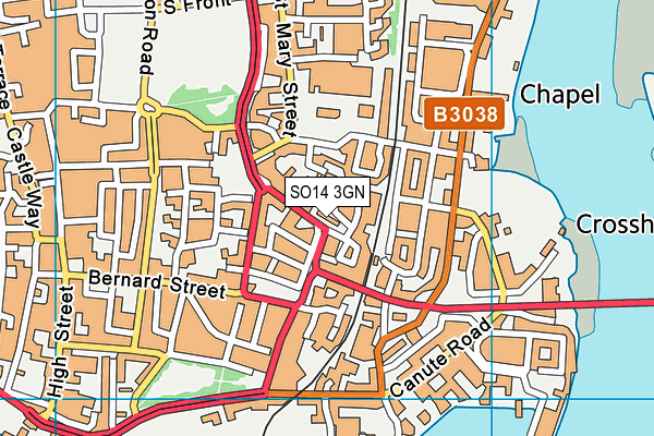 SO14 3GN map - OS VectorMap District (Ordnance Survey)