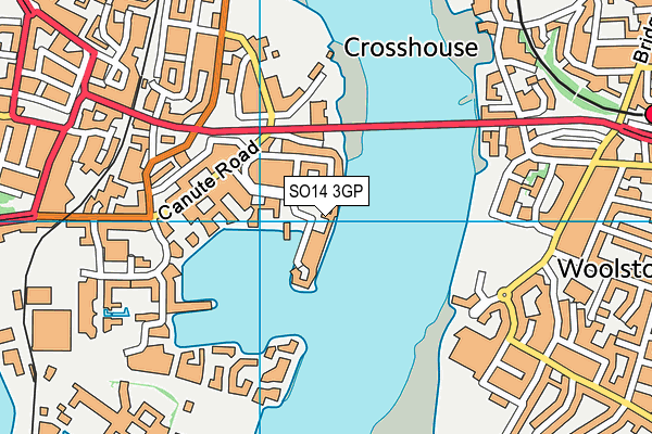 SO14 3GP map - OS VectorMap District (Ordnance Survey)