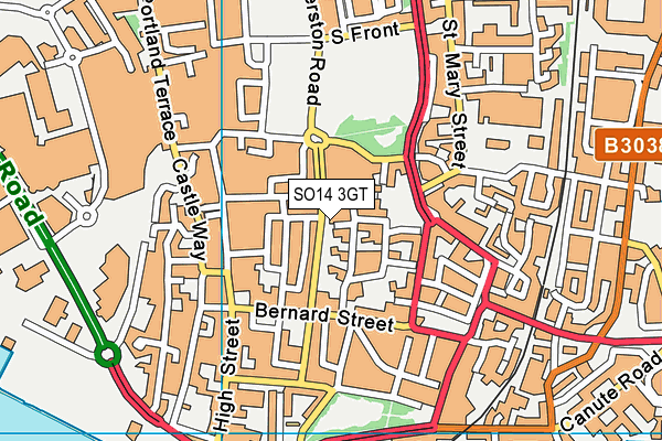 SO14 3GT map - OS VectorMap District (Ordnance Survey)