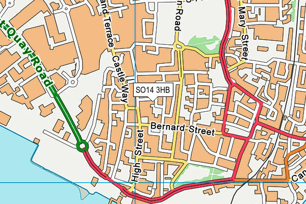 SO14 3HB map - OS VectorMap District (Ordnance Survey)