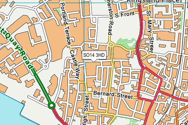 SO14 3HD map - OS VectorMap District (Ordnance Survey)