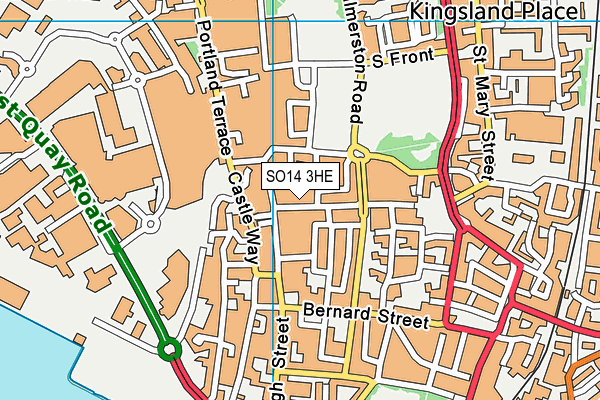 SO14 3HE map - OS VectorMap District (Ordnance Survey)