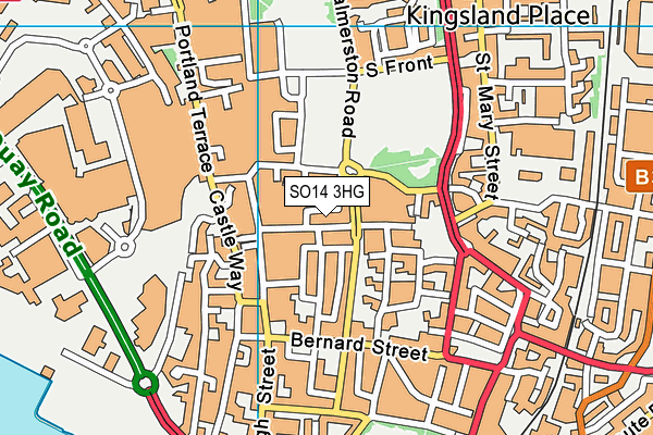 SO14 3HG map - OS VectorMap District (Ordnance Survey)