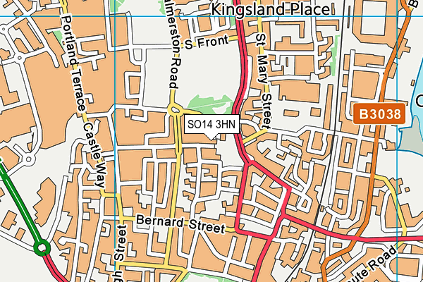 SO14 3HN map - OS VectorMap District (Ordnance Survey)