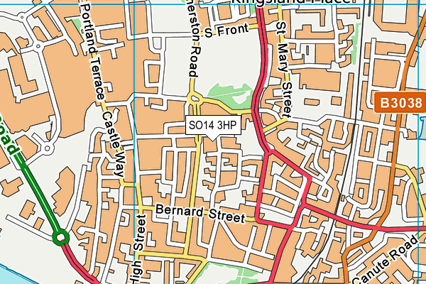 SO14 3HP map - OS VectorMap District (Ordnance Survey)