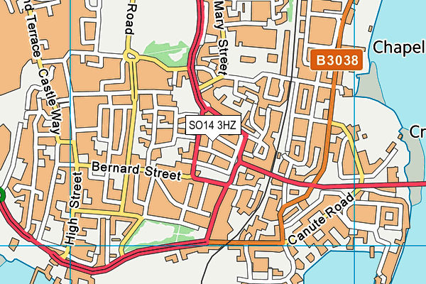 SO14 3HZ map - OS VectorMap District (Ordnance Survey)