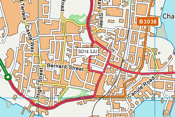 SO14 3JU map - OS VectorMap District (Ordnance Survey)