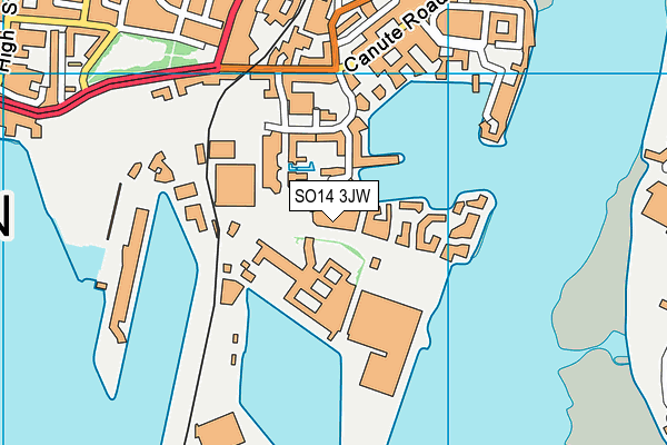 SO14 3JW map - OS VectorMap District (Ordnance Survey)