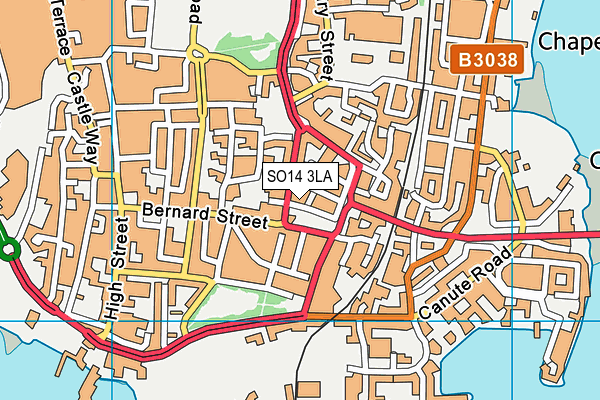 SO14 3LA map - OS VectorMap District (Ordnance Survey)