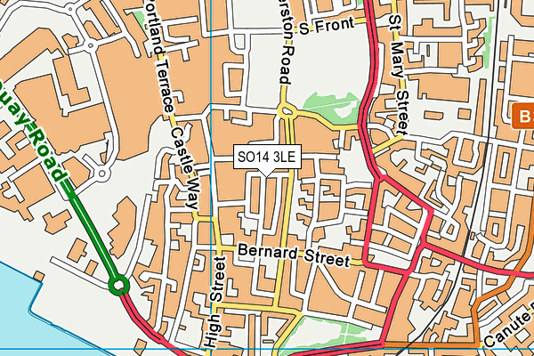SO14 3LE map - OS VectorMap District (Ordnance Survey)