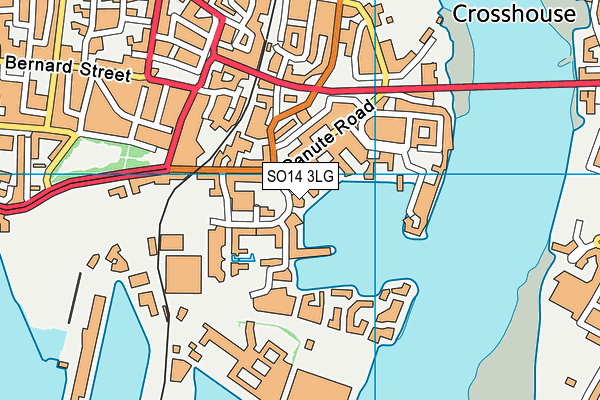SO14 3LG map - OS VectorMap District (Ordnance Survey)