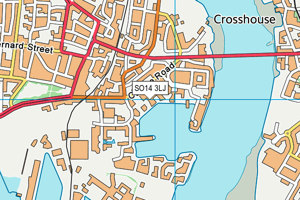 SO14 3LJ map - OS VectorMap District (Ordnance Survey)