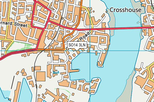 SO14 3LN map - OS VectorMap District (Ordnance Survey)