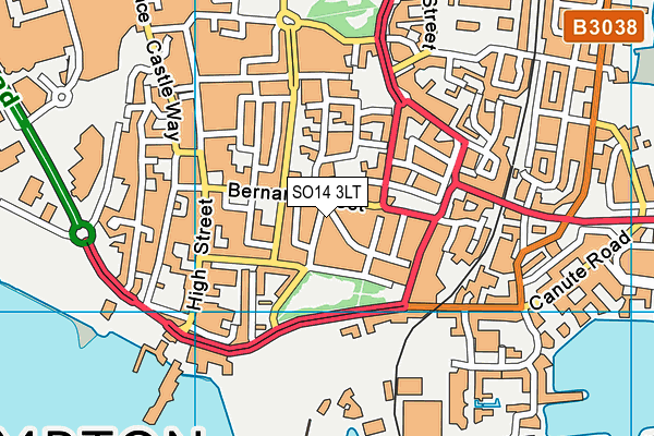 SO14 3LT map - OS VectorMap District (Ordnance Survey)