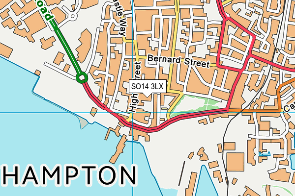 SO14 3LX map - OS VectorMap District (Ordnance Survey)