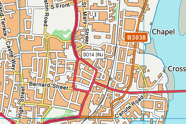 SO14 3NJ map - OS VectorMap District (Ordnance Survey)