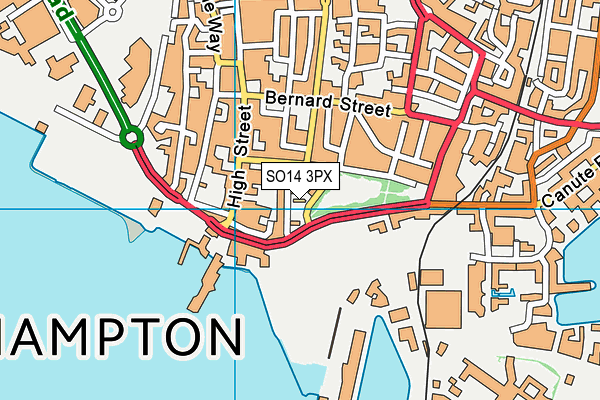 SO14 3PX map - OS VectorMap District (Ordnance Survey)