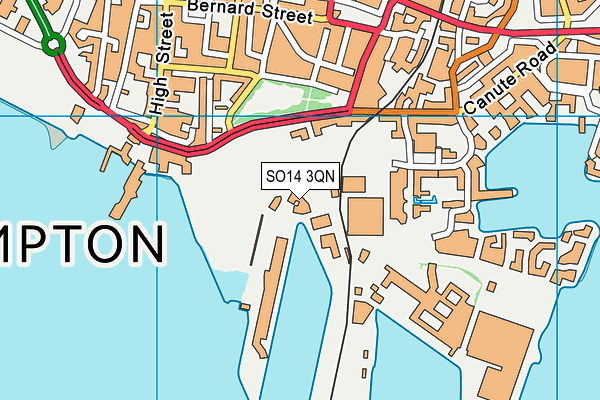 SO14 3QN map - OS VectorMap District (Ordnance Survey)