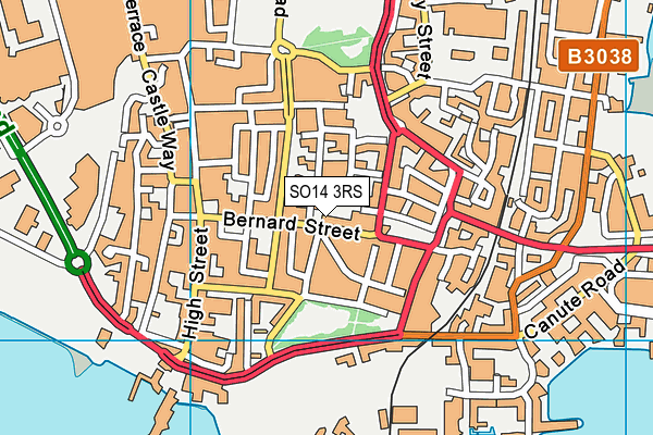 SO14 3RS map - OS VectorMap District (Ordnance Survey)