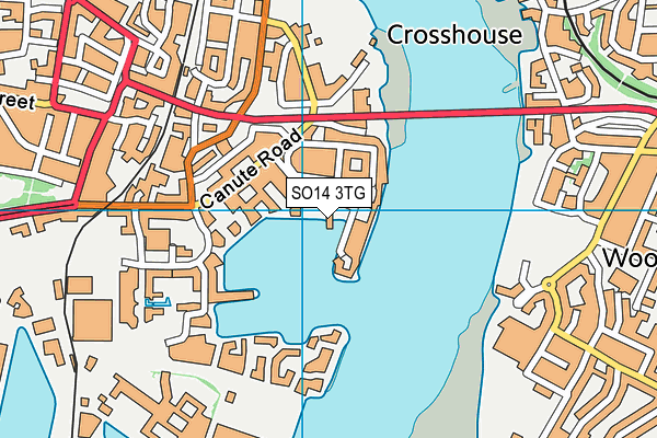 SO14 3TG map - OS VectorMap District (Ordnance Survey)