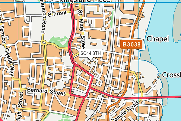 SO14 3TH map - OS VectorMap District (Ordnance Survey)