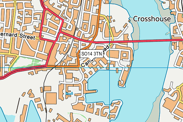 SO14 3TN map - OS VectorMap District (Ordnance Survey)