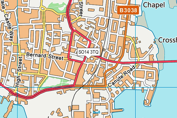 SO14 3TQ map - OS VectorMap District (Ordnance Survey)