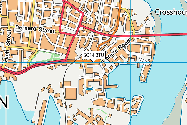 SO14 3TU map - OS VectorMap District (Ordnance Survey)