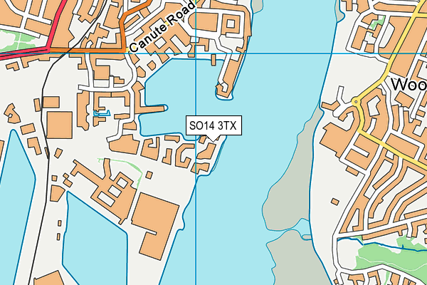 SO14 3TX map - OS VectorMap District (Ordnance Survey)