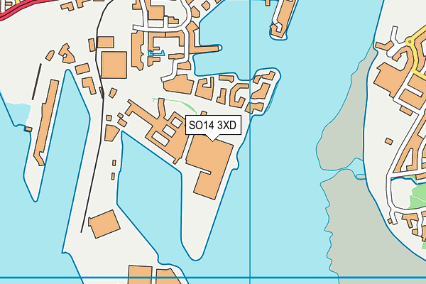 SO14 3XD map - OS VectorMap District (Ordnance Survey)