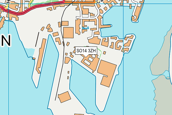 SO14 3ZH map - OS VectorMap District (Ordnance Survey)