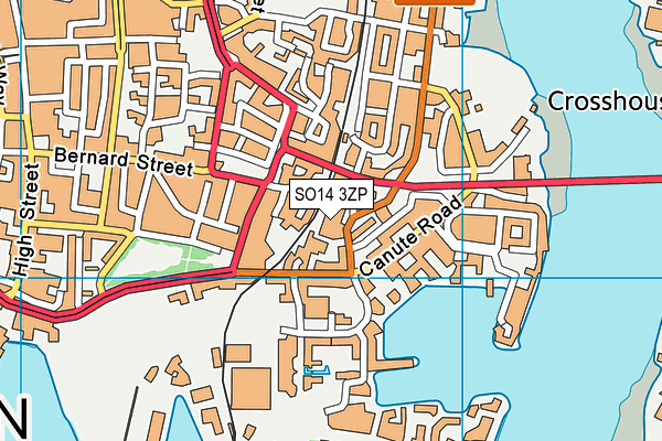 SO14 3ZP map - OS VectorMap District (Ordnance Survey)