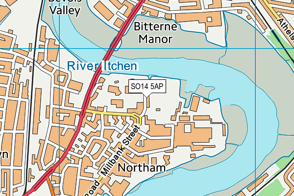 SO14 5AP map - OS VectorMap District (Ordnance Survey)