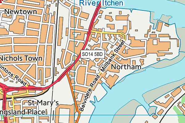 SO14 5BD map - OS VectorMap District (Ordnance Survey)