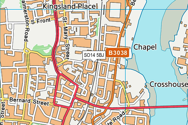 SO14 5BJ map - OS VectorMap District (Ordnance Survey)