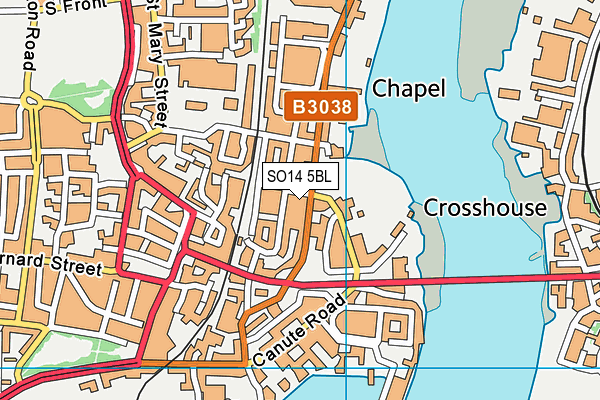 SO14 5BL map - OS VectorMap District (Ordnance Survey)