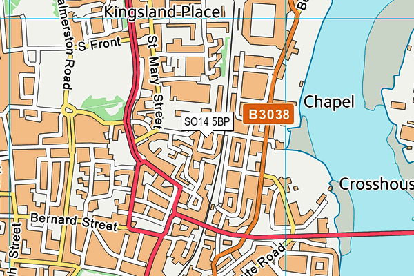 SO14 5BP map - OS VectorMap District (Ordnance Survey)