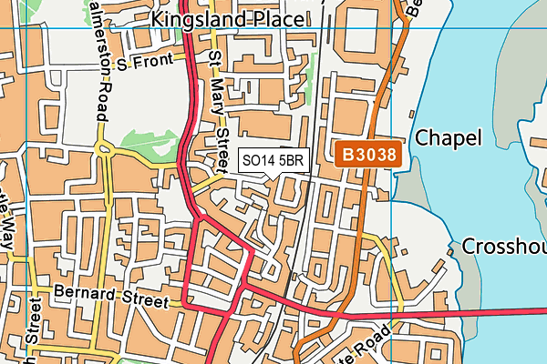 SO14 5BR map - OS VectorMap District (Ordnance Survey)