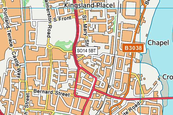 SO14 5BT map - OS VectorMap District (Ordnance Survey)