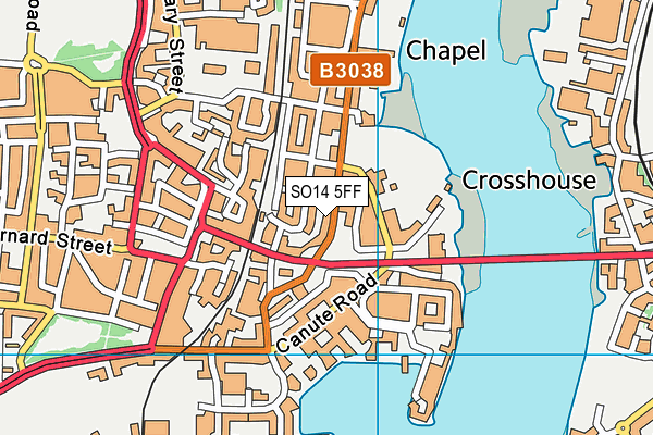 SO14 5FF map - OS VectorMap District (Ordnance Survey)