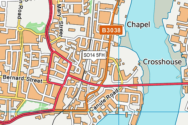 SO14 5FH map - OS VectorMap District (Ordnance Survey)