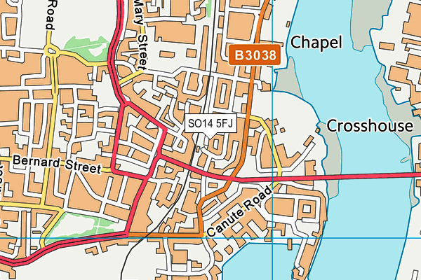 SO14 5FJ map - OS VectorMap District (Ordnance Survey)